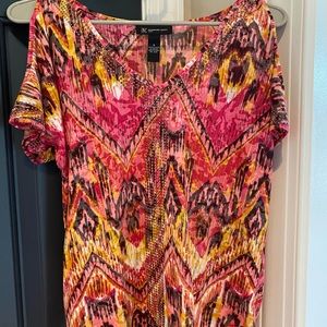 INC women’s multi color top with beads size small